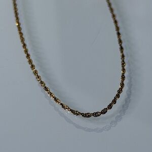 Gold plate sterling silver rope Chain Necklace